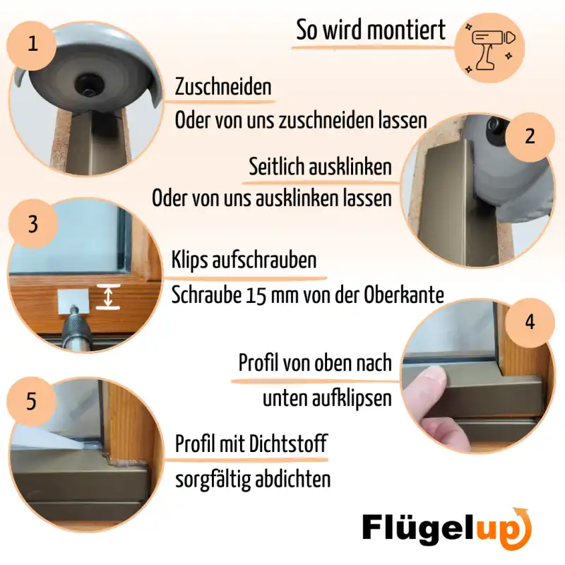 Flügelabdeckprofil SL Montage